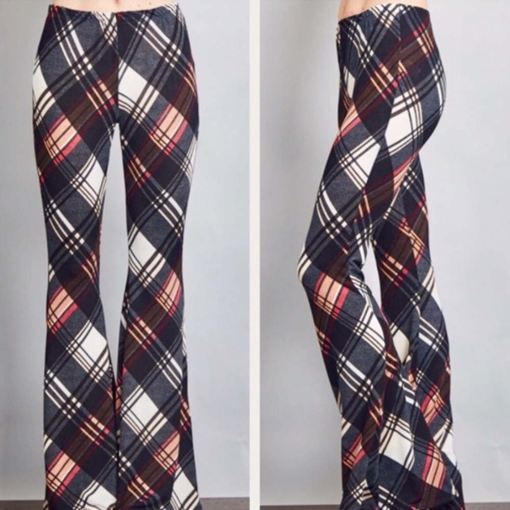 ONE LEFT - Plaid Bell Bottom Flare - Small - Picture 3 of 4